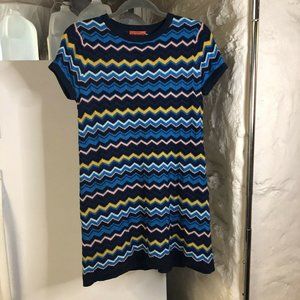 Missoni Womans’s Knit Shirt Dress S Blue Yellow Black